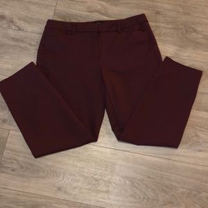 WHBM Burgandy The Slim Ankle Pant SZ 8